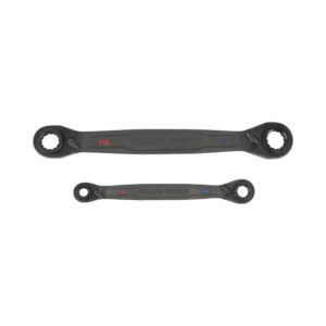 Juego de 2 llaves Estriadas de Matraca 4 en 1 con 8 Medidas Inglesas 1/2-5/8", 3/4-9/16", 1/4-3/8", 7/16-5/16"