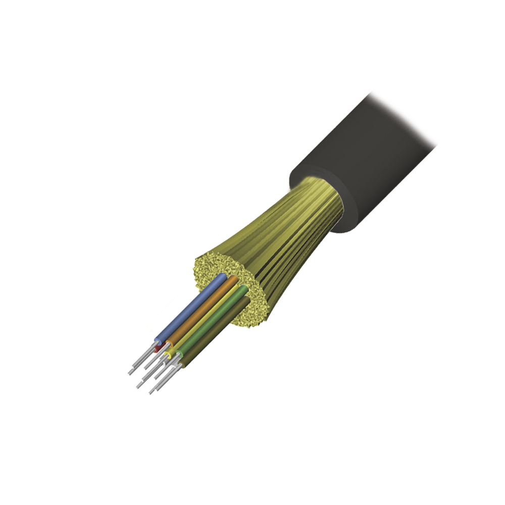 Cable de Fibra ?ptica de 6 Hilos, Interior/Exterior, Tight Buffer, No Conductiva (Diel?ctrica), LS0H, Multimodo OM3 50/125 Optimizada, 1 Metro (3.28 Pies)