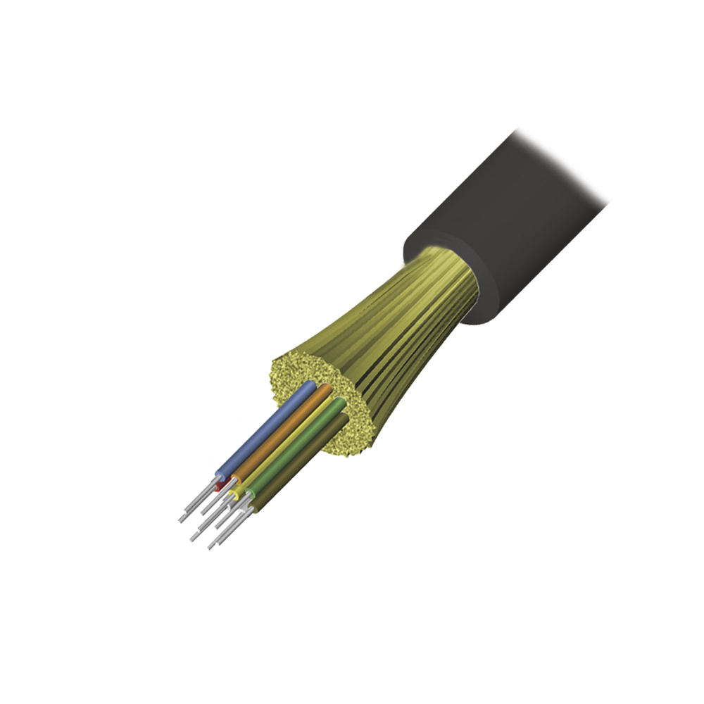 Cable de Fibra ?ptica de 12 Hilos, Interior/Exterior, Tight Buffer, No Conductiva (Diel?ctrica), Plenum, Monomodo OS2, 1 Metro (3.28 Pies)