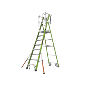 Escalera Fija de 8' (2.4m) de Fibra de Vidrio con Jaula y Peldaños de Aluminio. (SKU:19708-146).