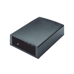 Caja de Montaje en Superficie, con Accesorio para Resguardo de Fibra ?ptica, para 12 M?dulos Mini-Com, Color Negro