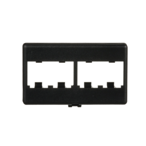 Placa de Mobiliario Modular Est?ndar, Salidas Para 4 Puertos Mini-Com, Color Negro