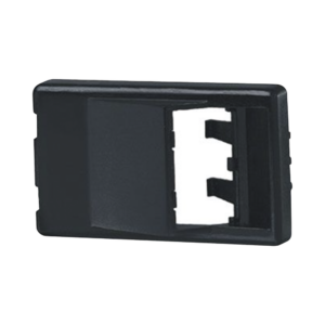 Placa de Mobiliario Modular Est?ndar, Salidas Para 2 Puertos Mini-Com Angulados, Color Negro