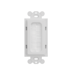 Placa de Pared Pasacables Tipo Cepillo, Est?ndar GFCI, Material ABS, Color Blanco