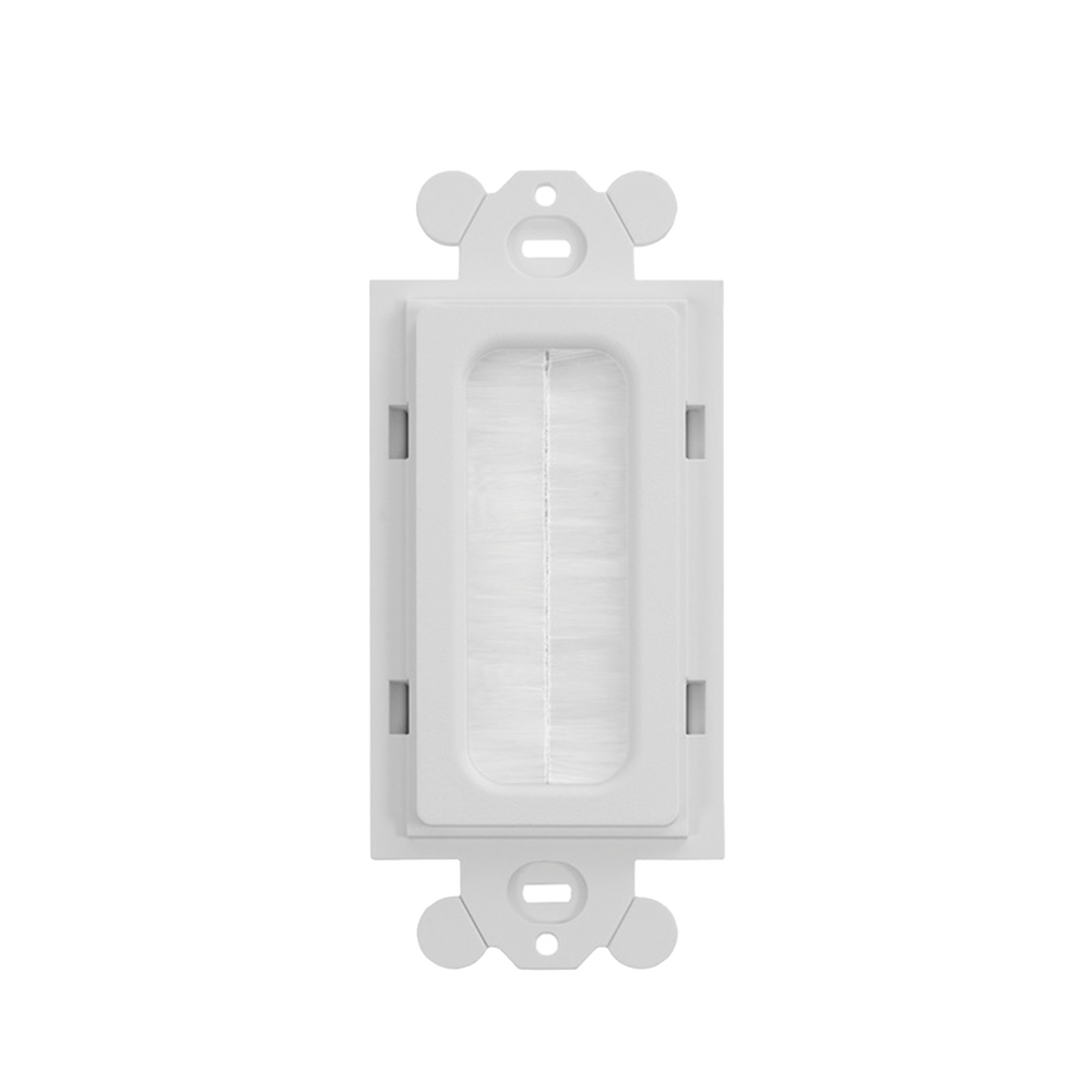 Placa de Pared Pasacables Tipo Cepillo, Est?ndar GFCI, Material ABS, Color Blanco