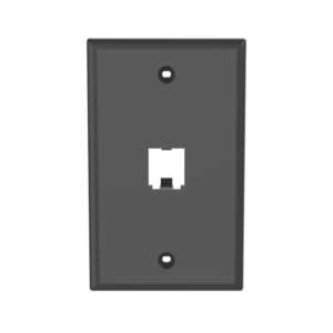 Placa de Pared Vertical Cl?sica, Salida Para 1 Puerto Mini-Com, Color Negro