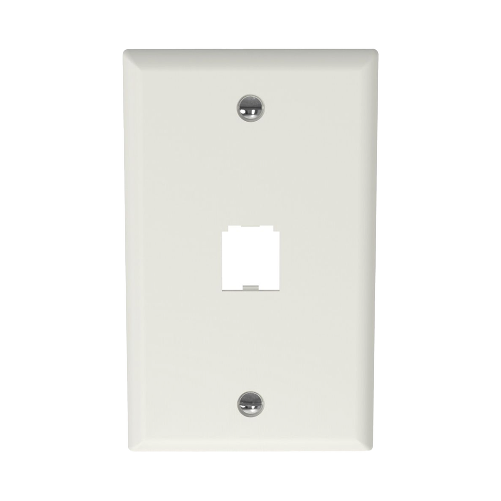 Placa de Pared Vertical Cl?sica, Salida Para 1 Puerto Mini-Com, Color Blanco Mate