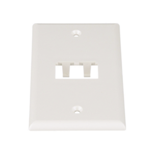 Placa de Pared Vertical Cl?sica, Salida Para 2 Puertos Mini-Com, Color Blanco Mate