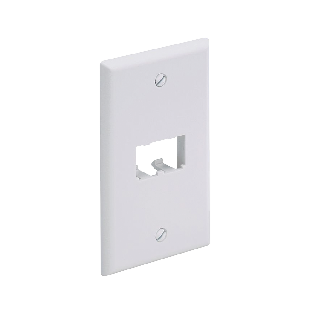 Placa de Pared Vertical Cl?sica, Salida Para 2 Puertos Mini-Com, Color Blanco