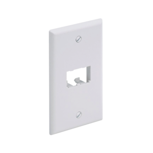 Placa de Pared Vertical Cl?sica, Salida Para 2 Puertos Mini-Com, Color Blanco