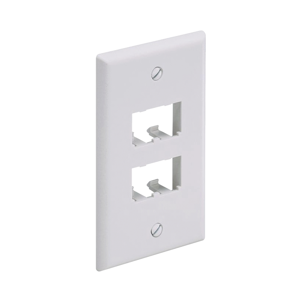 Placa de Pared Vertical Cl?sica, Salida Para 4 Puertos Mini-Com, Color Blanco Mate