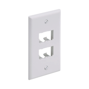 Placa de Pared Vertical Cl?sica, Salida Para 4 Puertos Mini-Com, Color Blanco Mate
