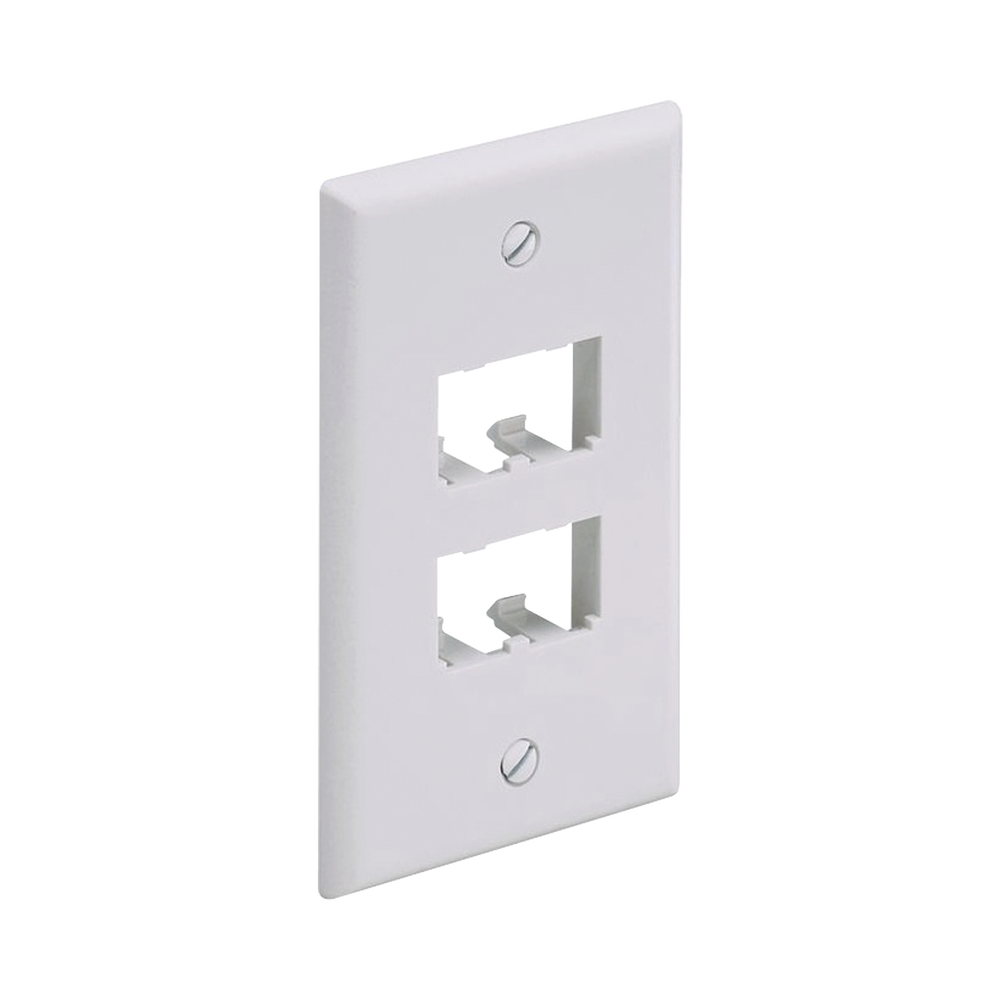 Placa de Pared Vertical Cl?sica, Salida Para 4 Puertos Mini-Com, Color Blanco
