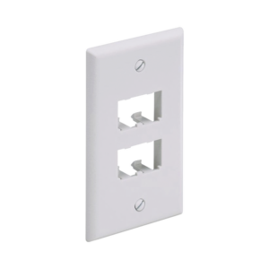 Placa de Pared Vertical Cl?sica, Salida Para 4 Puertos Mini-Com, Color Blanco