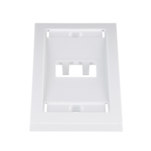 Placa de Pared Vertical Ejecutiva, Salida Para 2 Puertos Mini-Com, Con Espacios Para Etiquetas, Color Blanco