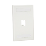Placa de Pared Vertical Cl?sica, Salida Para 1 Puerto Mini-Com, Con Espacios Para Etiquetas, Color Blanco