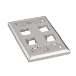 Placa de Pared Vertical, de Acero Inoxidable, Salida Para 4 Puertos Mini-Com, Con Espacios Para Etiquetas - Image 2