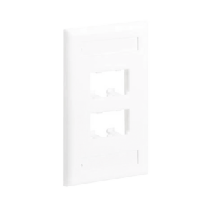 Placa de Pared Vertical Cl?sica, Salida Para 4 Puertos Mini-Com, Con Espacios Para Etiquetas, Color Blanco