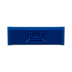 Paquete de 100 Iconos de Datos de Instalaci?n a Presi?n, Para Jacks Mini-Com de Panduit, De Pl?stico, Color Azul