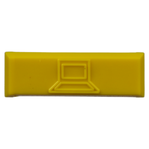 Paquete de 100 Iconos de Datos de Instalaci?n a Presi?n, Para Jacks Mini-Com de Panduit, De Pl?stico, Color Amarillo