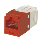 Conector Jack RJ45 Estilo TG, Mini-Com, Categor?a 6, de 8 Posiciones y 8 Cables, Color Rojo