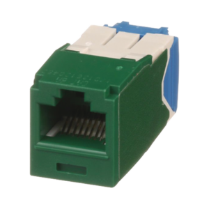 Conector Jack RJ45 Estilo TG, Mini-Com, Categor?a 6A, de 8 Posiciones y 8 Cables, Color Verde