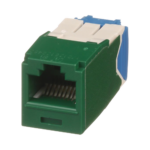 Conector Jack RJ45 Estilo TG, Mini-Com, Categor?a 6A, de 8 Posiciones y 8 Cables, Color Verde