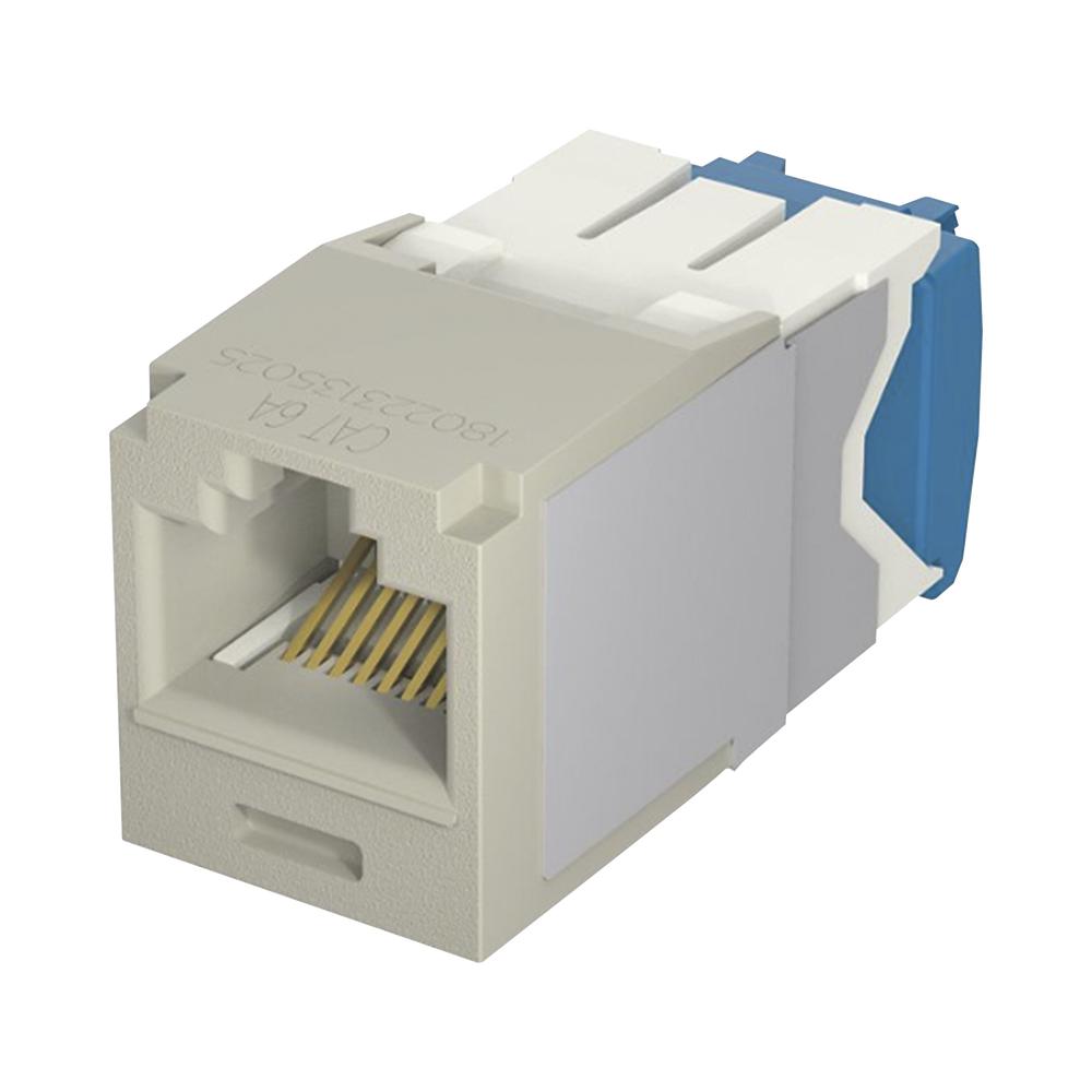 Conector Jack RJ45 Estilo TG, Mini-Com, Categor?a 6A, de 8 Posiciones y 8 Cables, Color Gris