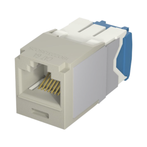 Conector Jack RJ45 Estilo TG, Mini-Com, Categor?a 6A, de 8 Posiciones y 8 Cables, Color Gris