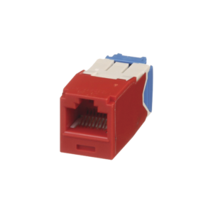 Conector Jack RJ45 Estilo TG, Mini-Com, Categor?a 6A, de 8 Posiciones y 8 Cables, Color Rojo
