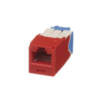 Conector Jack RJ45 Estilo TG, Mini-Com, Categor?a 6A, de 8 Posiciones y 8 Cables, Color Rojo