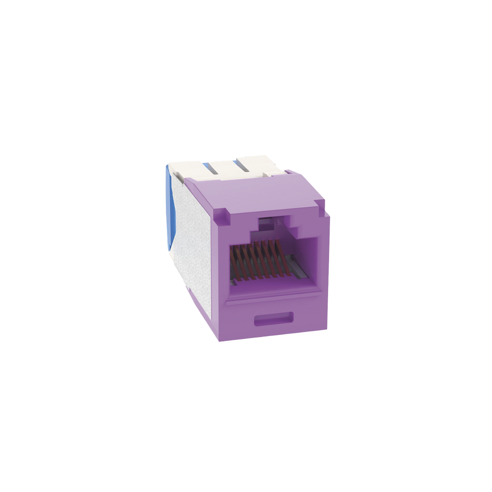 Conector Jack RJ45 Estilo TG, Mini-Com, Categor?a 6A, de 8 Posiciones y 8 Cables, Color Violeta