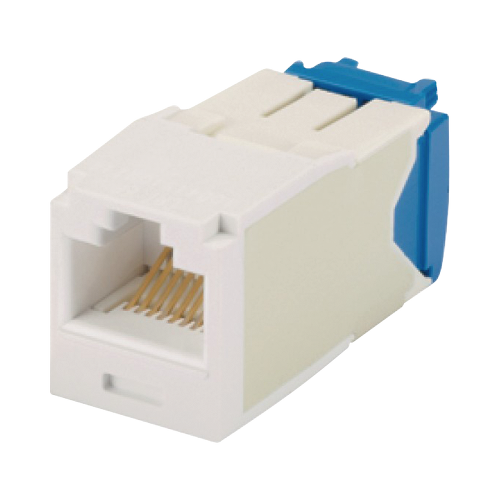 Conector Jack RJ45 Estilo TG, Mini-Com, Categor?a 6A, de 8 Posiciones y 8 Cables, Color Blanco