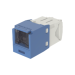 Conector Jack RJ45 Estilo TG con Ventana, Mini-Com, Categor?a 6, de 8 Posiciones y 8 Cables, Color Azul