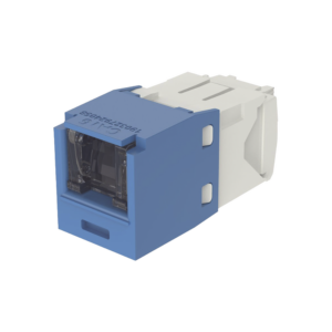 Conector Jack RJ45 Estilo TG con Ventana, Mini-Com, Categor?a 6, de 8 Posiciones y 8 Cables, Color Azul