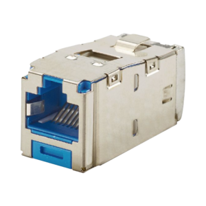 Conector Jack RJ45 Blindado, Estilo TG, Mini-Com, Categor?a 6A, de 8 Posiciones y 8 Cables, Color Azul