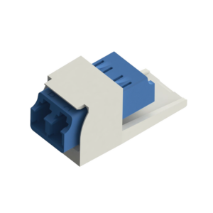 M?dulo Acoplador LC Duplex, para Fibra ?ptica Monomodo OS1/OS2, Tipo Mini-Com, Color Blanco Mate