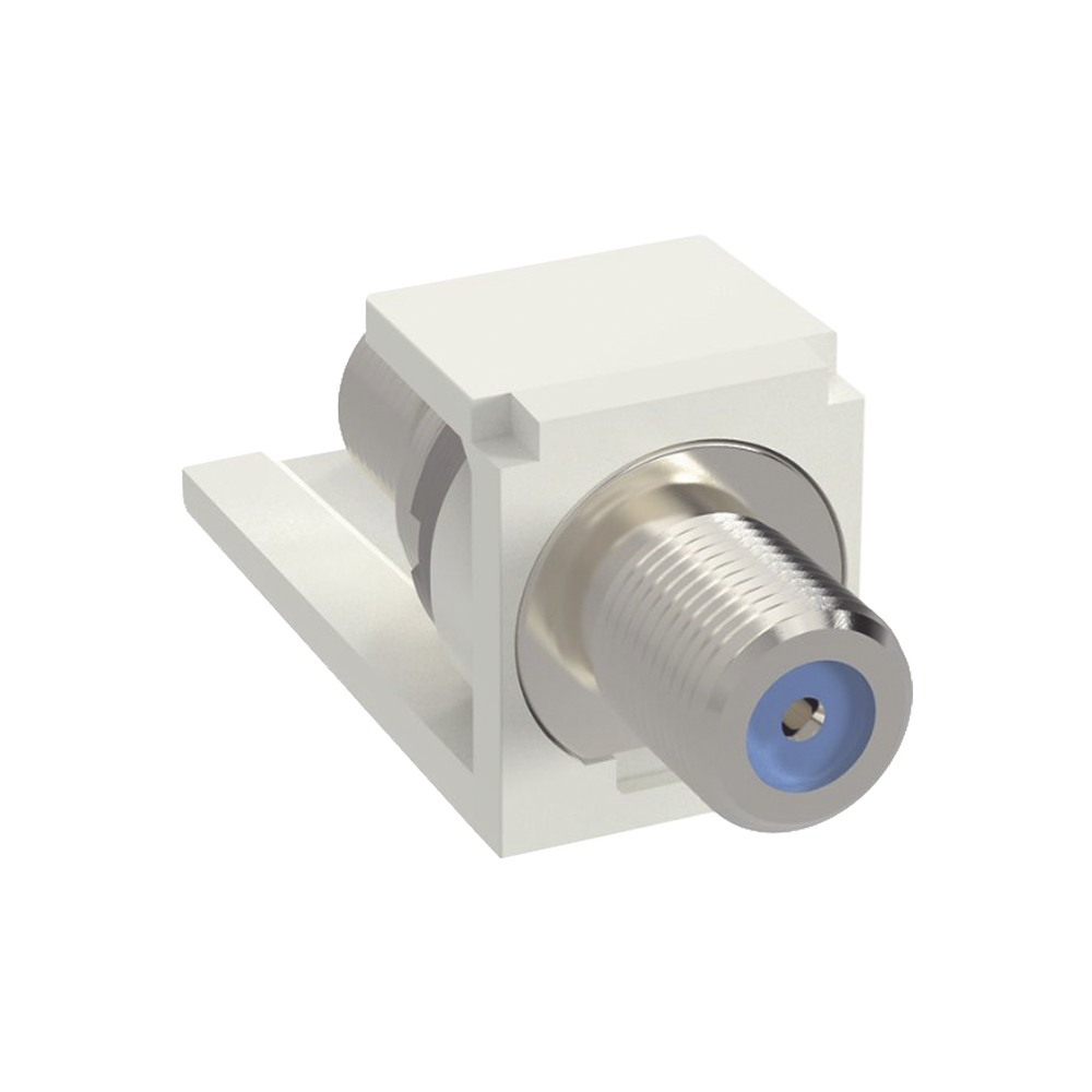 M?dulo Acoplador Coaxial Tipo F, Mini-Com, de 75 Ohms, 3.0 GHz, Color Blanco