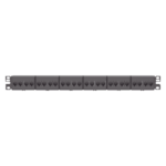 Panel de Parcheo con 24 Acopladores Mini-Com, Plano, Categor?a 6, de 1 UR, Color Negro