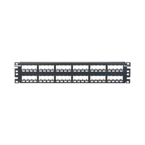 Panel de Parcheo Modular Mini-Com (Sin Conectores), Plano, Totalmente Blindado, de 48 Puertos, 2UR