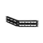 Panel de Parcheo Modular Mini-Com (Sin Conectores), Angulado, Sin Blindaje, Con Etiqueta y Cubierta, de 48 Puertos, 2UR - Image 3