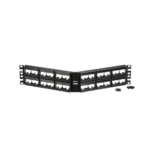Panel de Parcheo Modular Mini-Com (Sin Conectores), Angulado, Sin Blindaje, Con Etiqueta y Cubierta, de 48 Puertos, 2UR - Image 4