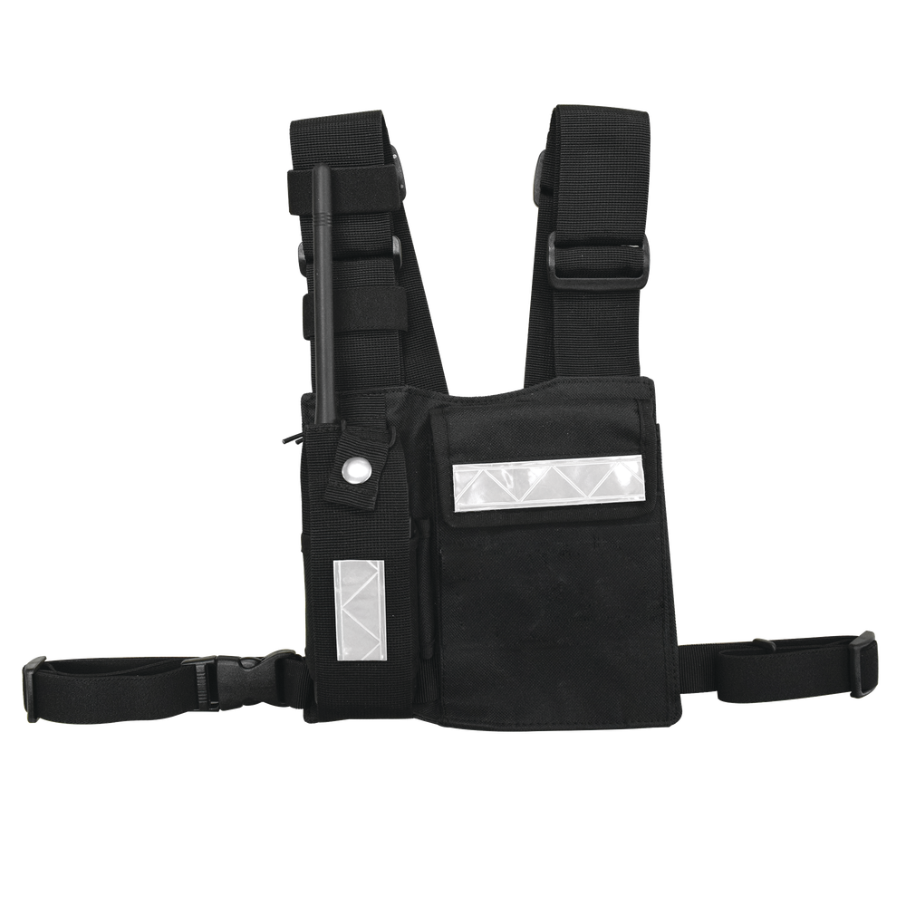 Pechera Universal Sin Logo con Soporte para Radio y Bolígrafo más Bolsa con Cinta Adherente para su Seguridad.