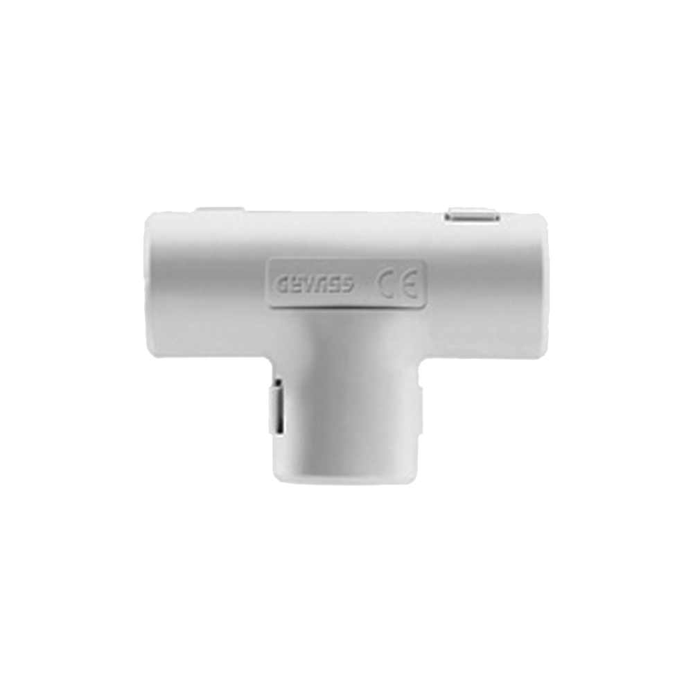 Unión en "T" para tubería rígida, recomendado para cable eléctrico, PVC Auto-extinguible, de 25 mm