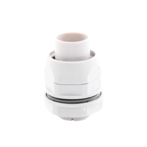 Conector (Racor) de tubería flexible a caja, PVC Auto-Extinguible de 20 mm, IP55