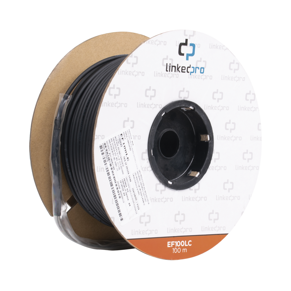 Carrete de Fibra ?ptica Monomodo con Conectores LC-LC Duplex, Reforzada con Kevlar, de 100 Metros (328.08 Pies), Para Instalaciones Subterr?neas por Tuber?a