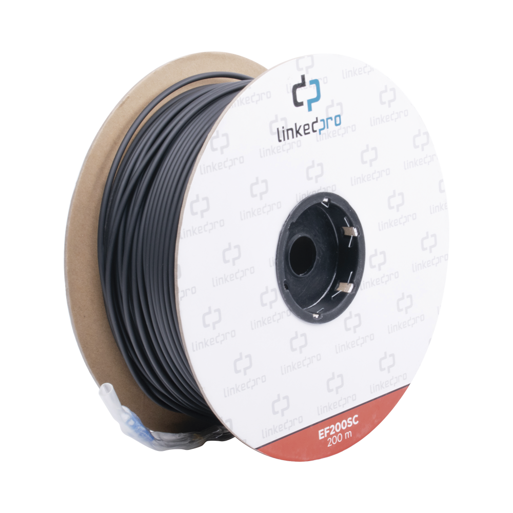 Carrete de Fibra ?ptica Monomodo con Conectores SC-SC Duplex, Reforzada con Kevlar, de 200 Metros (656.17 Pies), Para Instalaciones Subterr?neas por Tuber?a