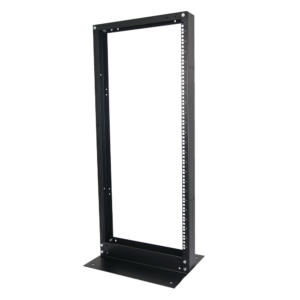 Rack de 2 Postes, Estándar 19", 24 Unidades, Fabricado en Acero, Base "L" para Anclar a Piso.