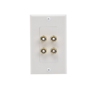 Placa de Pared | Postes de Unión Tipo Banana | Conexión para 2 Altavoces | Fácil Instalación | Conectores Chapados en Oro