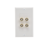 Placa de Pared | Postes de Unión Tipo Banana | Conexión para 2 Altavoces | Fácil Instalación | Conectores Chapados en Oro
